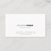 Modern Professioneel Wit Grijs Eenvoudig Vlak Visitekaartje (Achterkant)