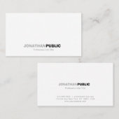 Modern Professioneel Wit Grijs Eenvoudig Vlak Visitekaartje (Voorkant / Achterkant)