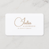 Modern professioneel witboek- en Gold-script Visitekaartje (Voorkant)