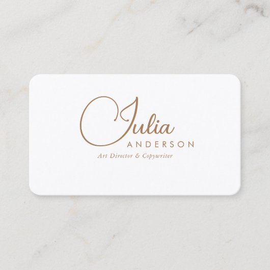 Modern professioneel witboek- en Gold-script Visitekaartje (Voorkant)