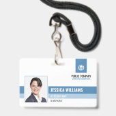Modern Professioneel Zakelijk Personeel ID Medewer Badge (Voorkant met koord)