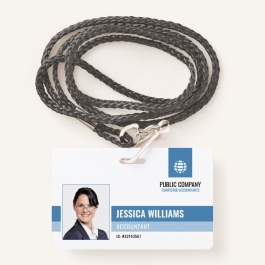 Modern Professioneel Zakelijk Personeel ID Medewer Badge (Voorkant met draagriem)