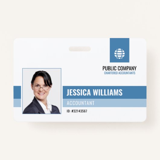 Modern Professioneel Zakelijk Personeel ID Medewer Badge (Voorkant)