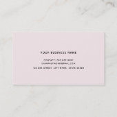 modern professioneel zeer lichtroze en faux goud visitekaartje (Achterkant)