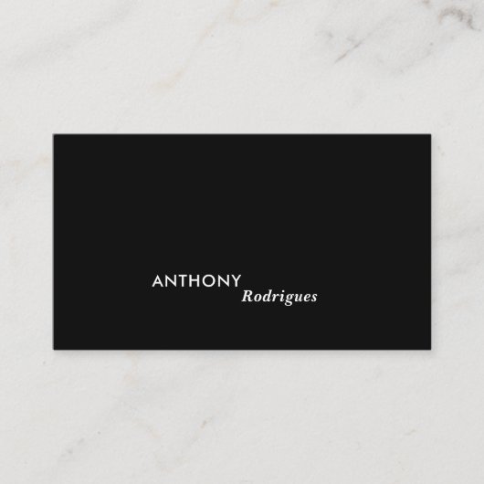Modern Professioneel Zwart Visitekaartje (Voorkant)