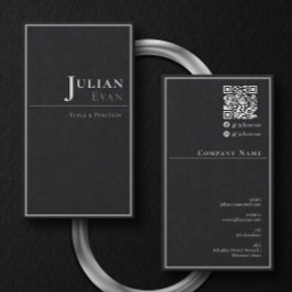 Modern Professioneel Zwart Visitekaartje