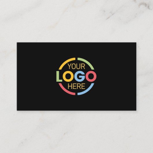 Modern Professioneel Zwart-wit Bedrijf Logo Visitekaartje (Voorkant)