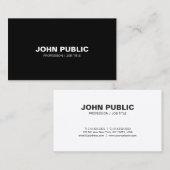 Modern Professioneel Zwart Wit Elegant Clean Visitekaartje (Voorkant / Achterkant)