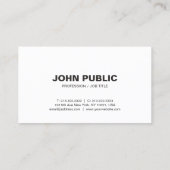 Modern Professioneel Zwart Wit Elegant Eenvoudig Visitekaartje (Achterkant)