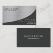 Modern Professioneel Zwart Zilver Metaal Staal Visitekaartje (Voorkant / Achterkant)