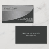 Modern Professioneel Zwart Zilver Metaal Staal Visitekaartje (Voorkant / Achterkant)