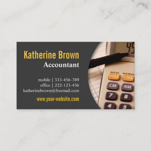 Modern, Professionele, Accountant, Belasting, Reke Visitekaartje (Voorkant)