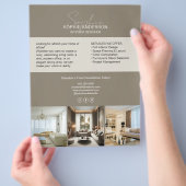 Modern Professionele Designer Taupe Promotioneel Flyer (Hand)