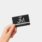Modern Professionele Minimaal Design | Zwart & Wit Badge (Handheld)