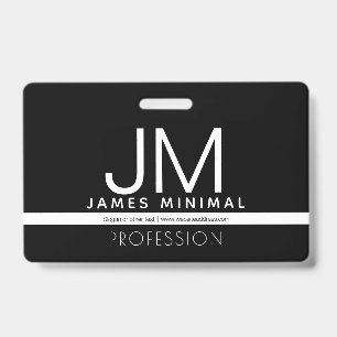 Modern Professionele Minimaal Design   Zwart & Wit Badge