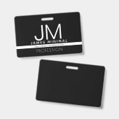 Modern Professionele Minimaal Design | Zwart & Wit Badge (Voor- en achterkant)