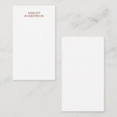 Modern Professionele Minimalistische Eigen Naam Informatiekaartje (Voorkant / Achterkant)