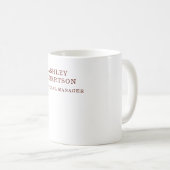 Modern Professionele Minimalistische Eigen Naam Koffiemok (Voorkant rechts)