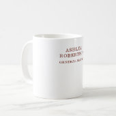 Modern Professionele Minimalistische Eigen Naam Koffiemok (Voorkant links)