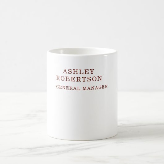 Modern Professionele Minimalistische Eigen Naam Koffiemok (Center)