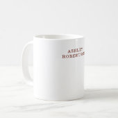 Modern Professionele Minimalistische Eigen Naam Koffiemok (Voorkant links)