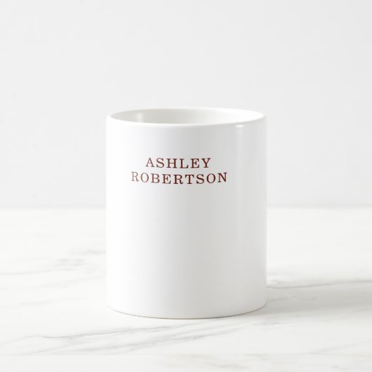 Modern Professionele Minimalistische Eigen Naam Koffiemok (Center)