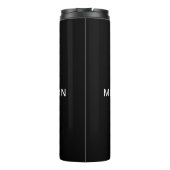 Modern Professionele Monogram Zwart & Wit Thermosbeker (Achterkant)