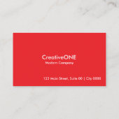 Modern Professionele Rood Witte CreativeONE Vet Visitekaartje (Achterkant)