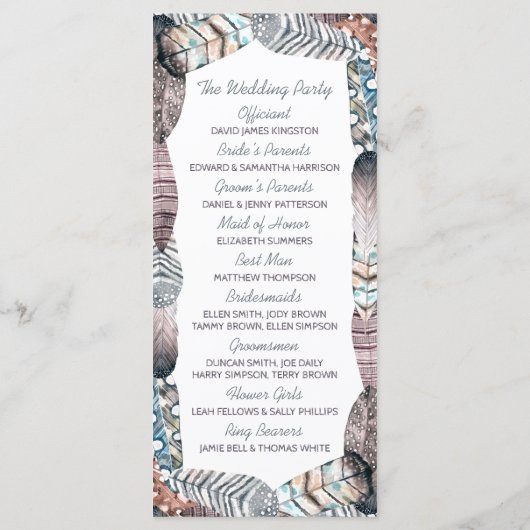 Modern programma voor het huwelijk tussen vrouwen programmakaart (Achterkant)