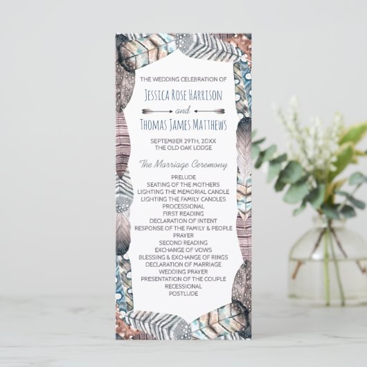 Modern programma voor het huwelijk tussen vrouwen  programmakaart (Staand voorkant)