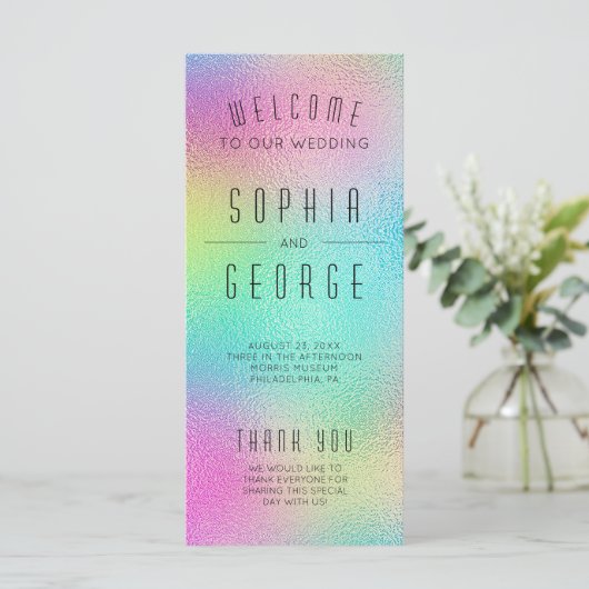 Modern programma voor minimale Folie van metalen Programmakaart (Staand voorkant)