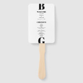 Modern programma voor zwart-wit rond monogram handwaaier (Voorkant)