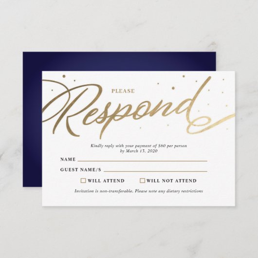Modern Prom RSVP (Voorkant / Achterkant)