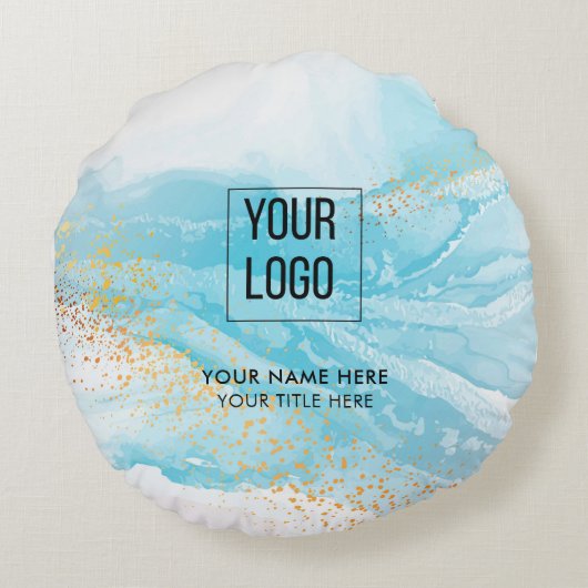 Modern Promotional Logo Business Rond Kussen (Achterkant)