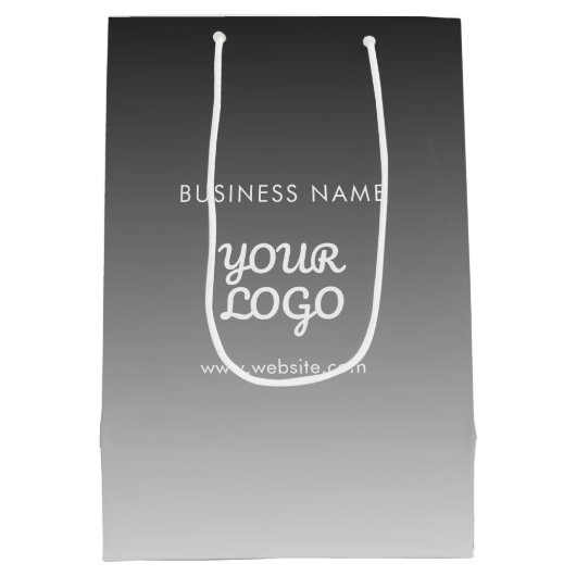 Modern Promotioneel Logo & Tekst | Aanpasbare Kleu Medium Cadeauzakje (Achterkant)