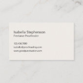 Modern Proofreader Freelance Schrijven Visitekaartje (Achterkant)