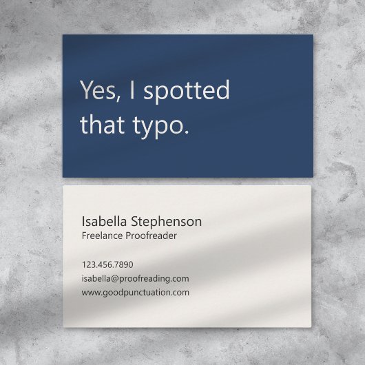 Modern Proofreader Freelance Schrijven Visitekaartje