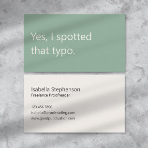 Modern Proofreader Freelance Schrijven Visitekaartje