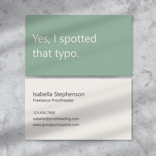 Modern Proofreader Freelance Schrijven Visitekaartje