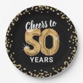 Modern Proost op 50 jaar verjaardag Papieren Bordje (Voorkant)