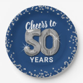 Modern Proost op 50 jaar verjaardag Papieren Bordje (Voorkant)