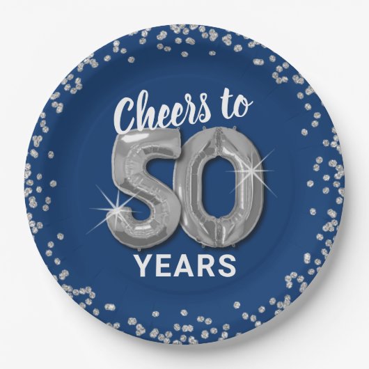 Modern Proost op 50 jaar verjaardag Papieren Bordje (Voorkant)