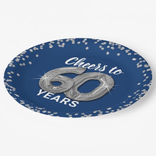 Modern Proost op 60 jaar verjaardag Papieren Bordje (Gekanteld)