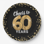 Modern Proost op 60 jaar verjaardag Papieren Bordje (Voorkant)