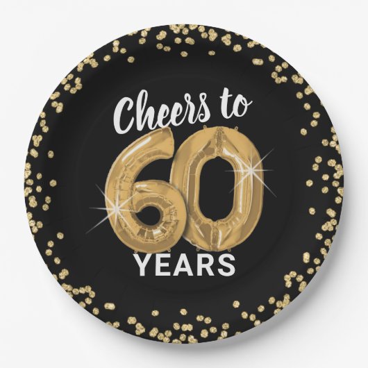 Modern Proost op 60 jaar verjaardag Papieren Bordje (Voorkant)