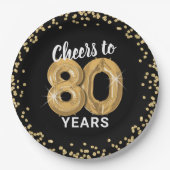 Modern Proost op 80 jaar verjaardag Papieren Bordje (Voorkant)