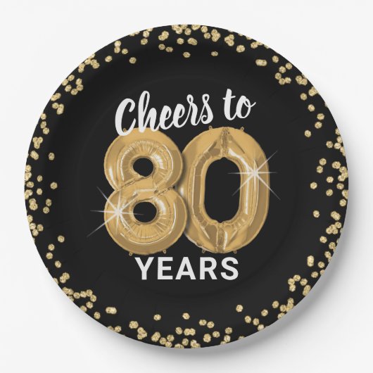 Modern Proost op 80 jaar verjaardag Papieren Bordje (Voorkant)