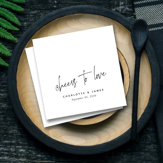 Modern Proost op de liefde Elegant gepersonaliseer Servet