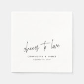 Modern Proost op de liefde Elegant gepersonaliseer Servet (Voorkant)