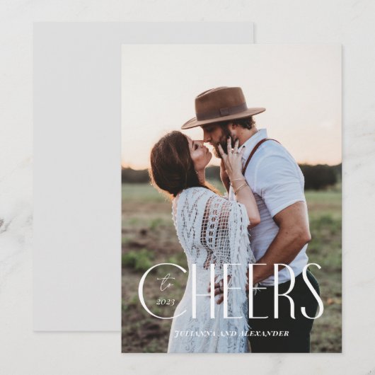 Modern Proost op Nieuwjaar Feestdagenkaart (Voorkant / Achterkant)